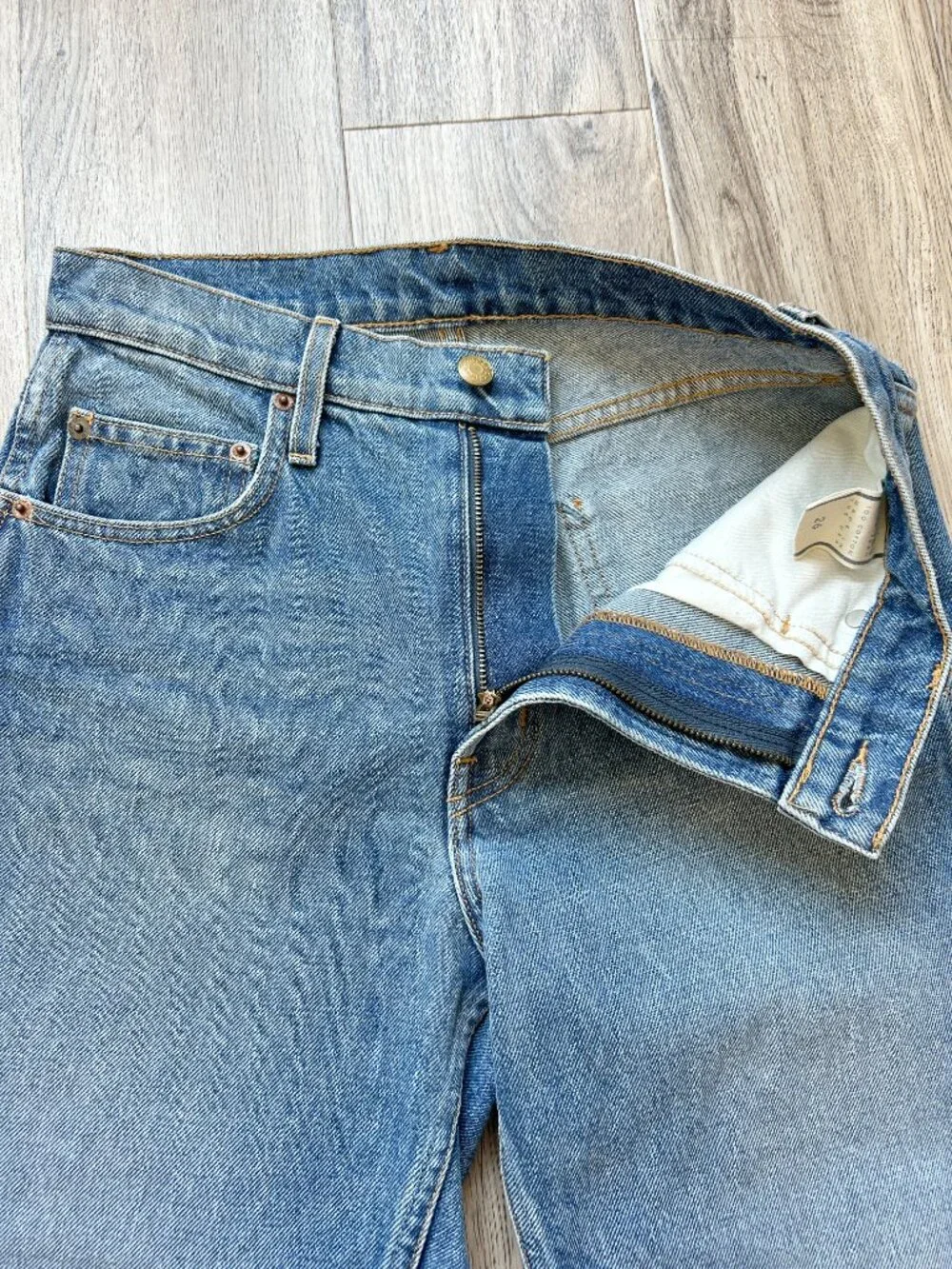 B Sides Medium Wash Straight Leg Rigid Denim Jeans Size 26
